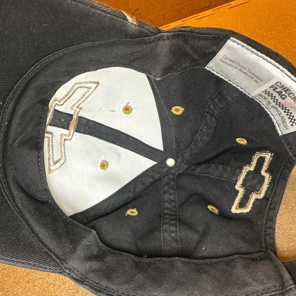 Chevy Trucks Hat Mens OSFM Black Gold Embroidered Baseball Cap Adjustable Strap